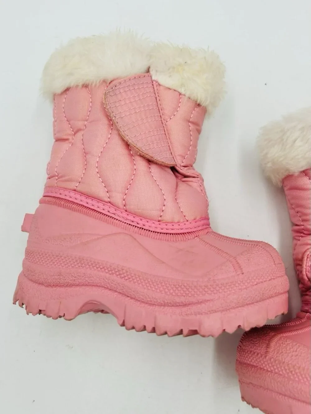 Toddler Pink Snow Boots Size 5 Pull On Insulated Sherpa Lined
